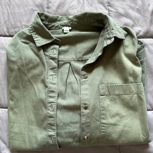 Green Button-Up Shirt